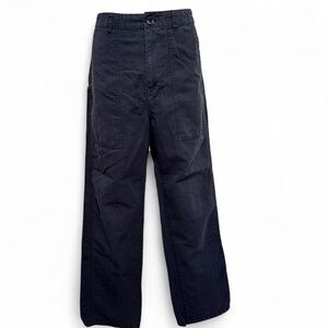 Alex Mill - Women's Cotton Linen Blend Navy Blue Straight Leg Pants - Size 10